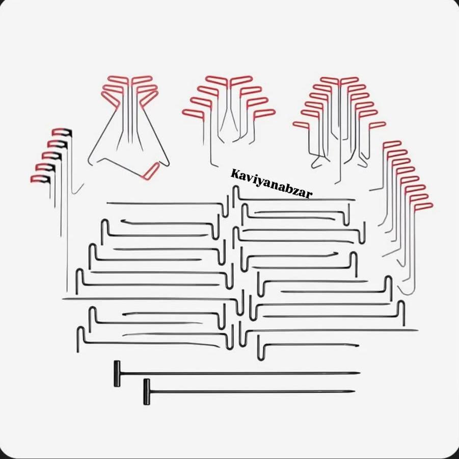 ست68پارچه ی میله های pdr کاویان ابزار